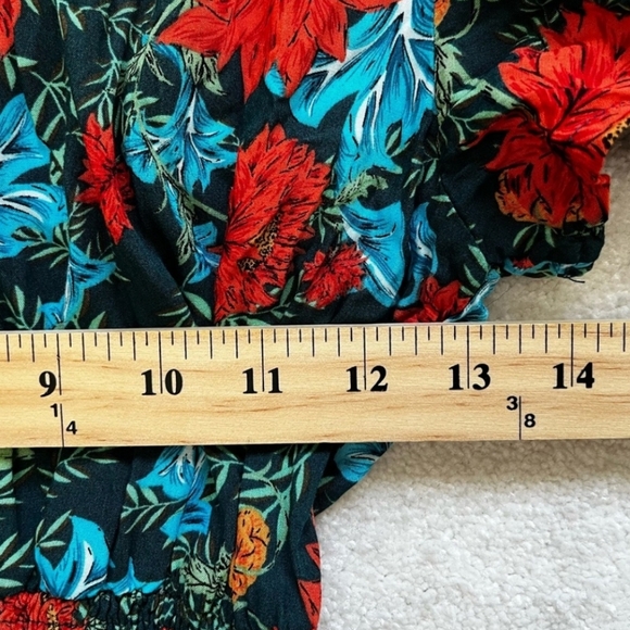 ATL Abel The Label Floral Dress Fantasy XS Blue Orange Green Short Sleeve - Picture 6 of 10